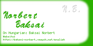 norbert baksai business card